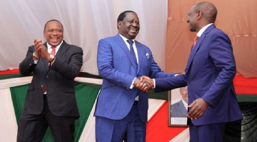 President William Ruto, Former President Uhuru Kenyatta and Former Prime Minister Raila Odinga